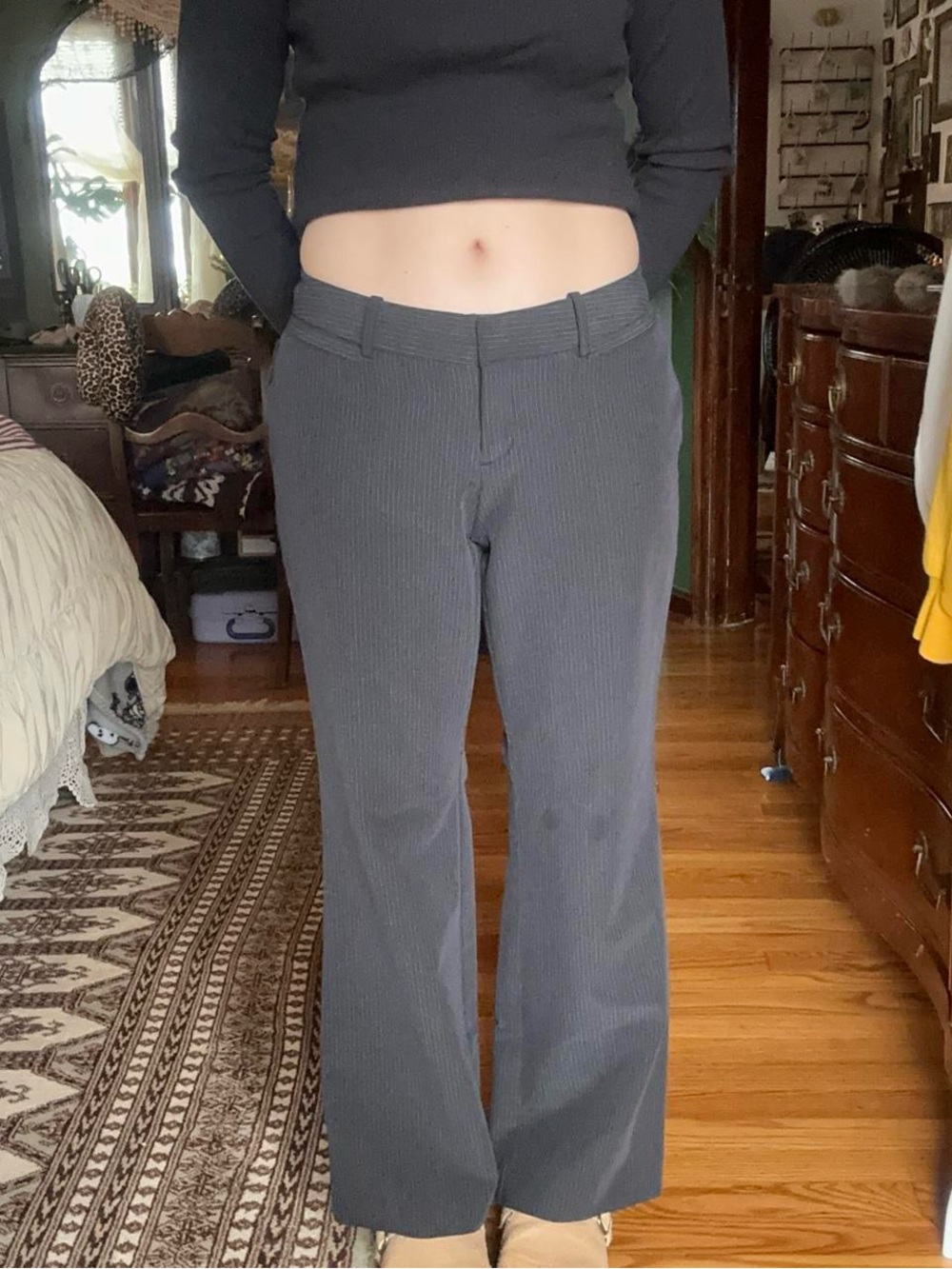 Worthington Black Pinstripe Petite Dress Pants